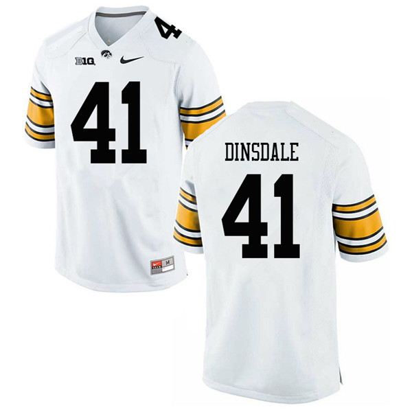 Men #41 Colton Dinsdale Iowa Hawkeyes College Football Jerseys Sale-White